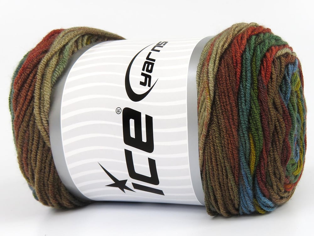 3x100gr. BABY DREAM BATIK Kahverengi, Yeşil, Turkuaz, Altın, Bakır  Bebe, Batik Desenli, Worsted, 100% Akrilik , Akrilik