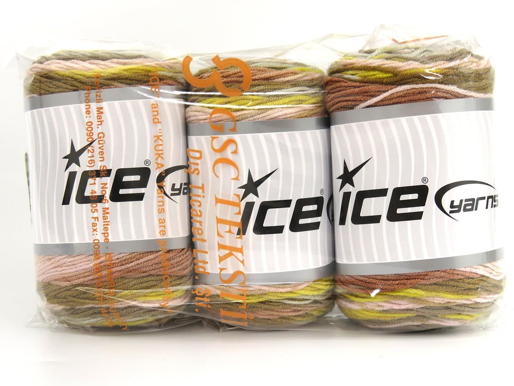 3x100gr. BABY DREAM BATIK Pembe, Gri, Altın  Bebe, Batik Desenli, Worsted, 100% Akrilik , Akrilik