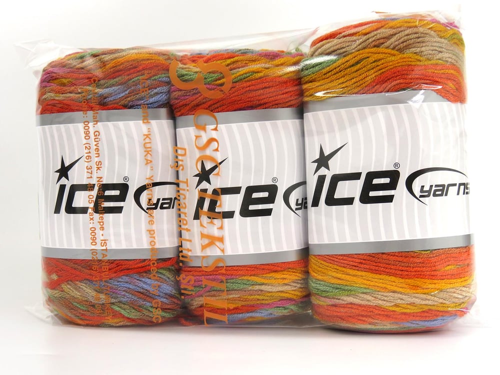 3x100gr. BABY DREAM BATIK Gökkuşağı  Bebe, Batik Desenli, Worsted, 100% Akrilik , Akrilik