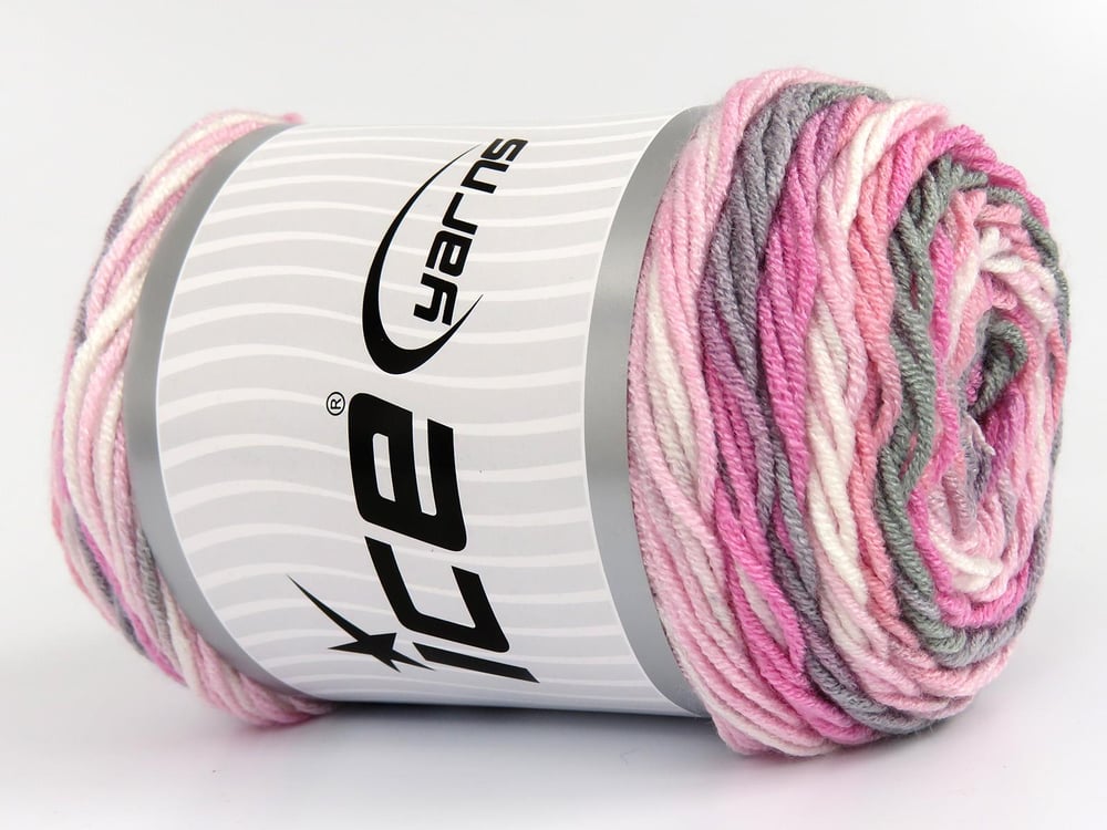 3x100gr. BABY DREAM BATIK Beyaz, Pembe tonları, Gri Tonları  Bebe, Batik Desenli, Worsted, 100% Akrilik , Akrilik