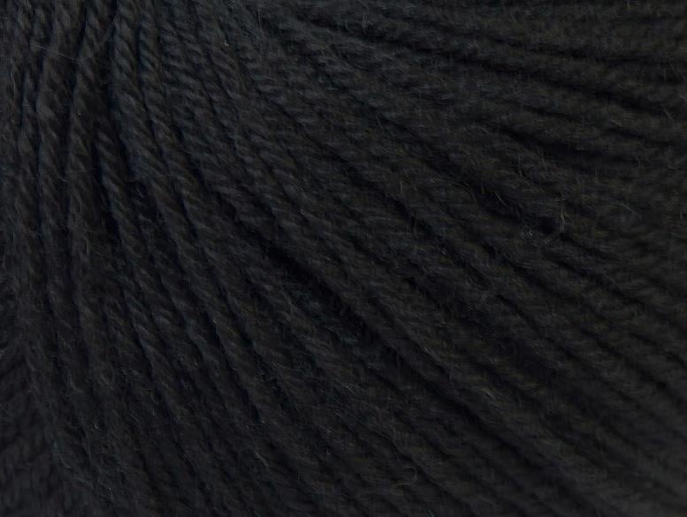 6x50gr. BABY MERINO Siyah Akrilik, Merino Yün Merinos, Kışlık, Bebe, Yün