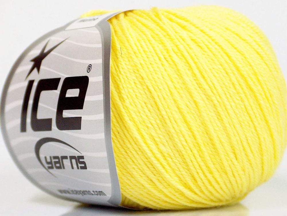 6x50gr. BABY MERINO Açık Sarı Akrilik, Merino Yün Merinos, Kışlık, Bebe, Yün