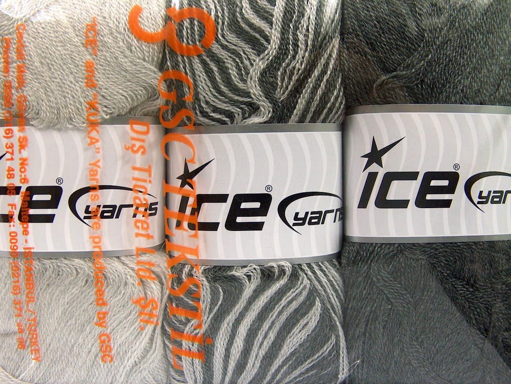 3x100gr. BABY OMBRE Gri, Açık Gri  Kışlık, Bebe, Düz iplikler, Batik Desenli, Worsted, 100% Akrilik