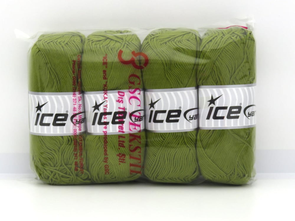 4x100gr. BABY SILKY Zeytin Yeşili Bambu, Pamuk Bebe, Yazlık İplikler, Pamuk, Bambu