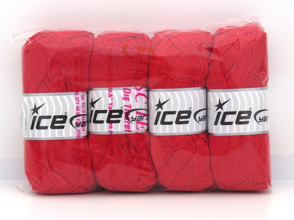 4x100gr. BABY SILKY Kırmızı Bambu, Pamuk Bebe, Yazlık İplikler, Pamuk, Bambu