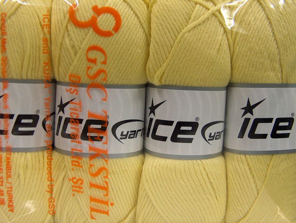 4x100gr. BABY SOFTY Açık Sarı Akrilik, Naylon Kışlık, Bebe, Düz iplikler, Worsted