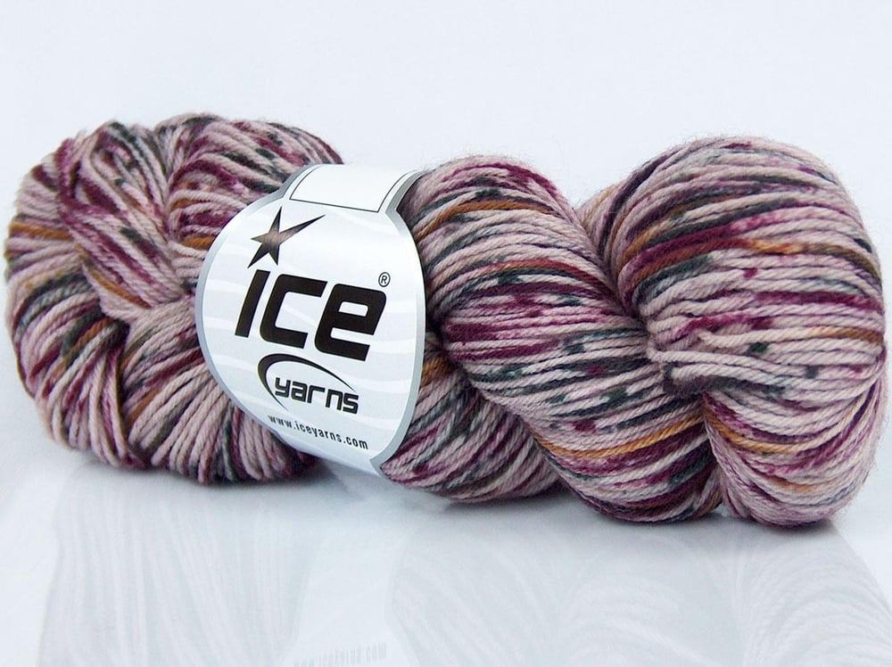 4x50gr. BABY SUPERWASH MERINO PRINT Siyah, Altın, Mor Tonları  Lüks, Merinos, Kışlık, Bebe, Yün, Batik Desenli, Makina Yıkama