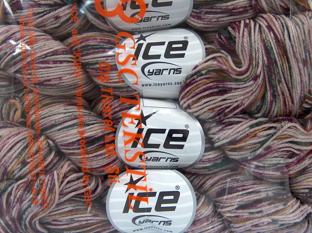 4x50gr. BABY SUPERWASH MERINO PRINT Siyah, Altın, Mor Tonları  Lüks, Merinos, Kışlık, Bebe, Yün, Batik Desenli, Makina Yıkama