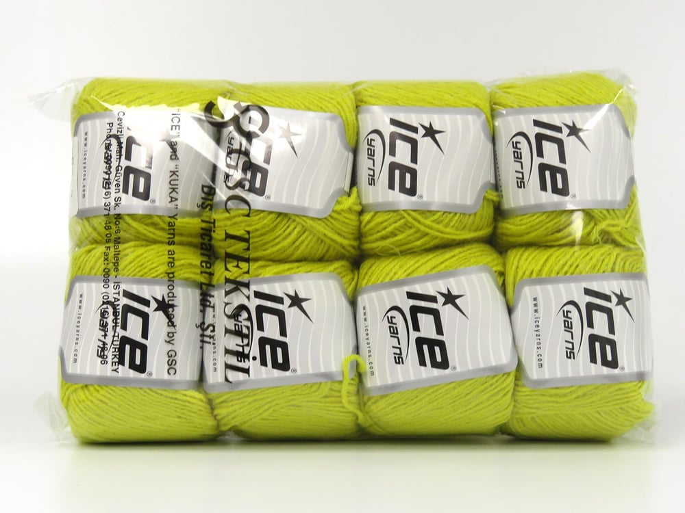 8x50gr. BAMBINO MERINO Neon Yeşil Akrilik, Merino Yün Merinos, Kışlık, Bebe, Yün, Akrilik