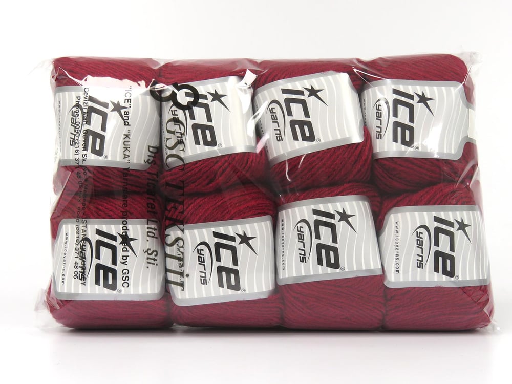 8x50gr. BAMBINO MERINO Kırmızı Akrilik, Merino Yün Merinos, Kışlık, Bebe, Yün, Akrilik