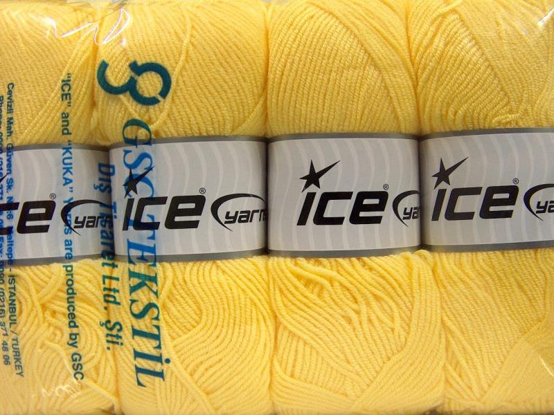 4x100gr. BAMBOO SOFT FINE Sarı Akrilik, Bambu Yazlık İplikler, Bambu