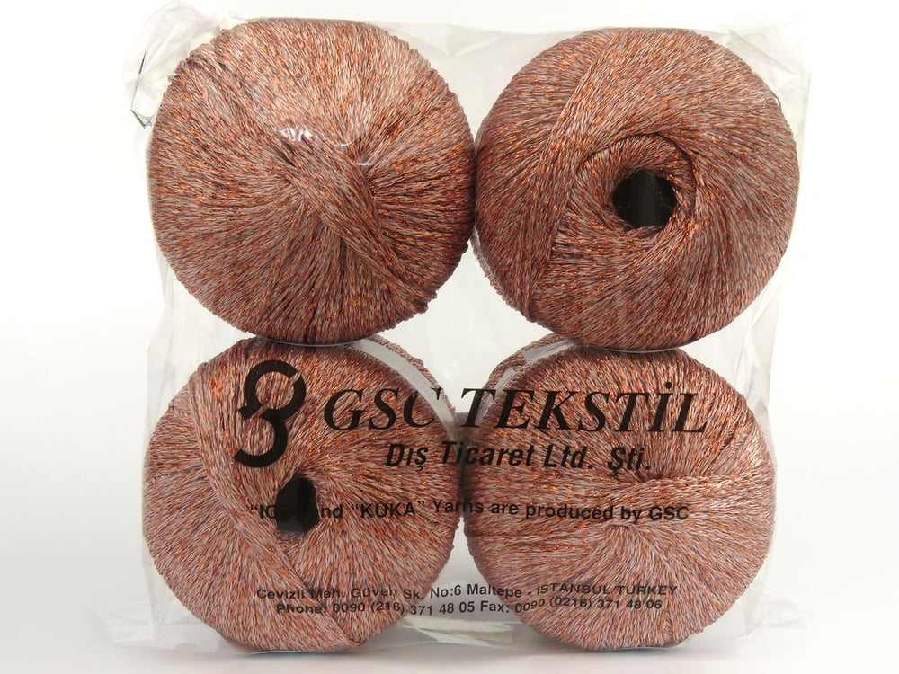 4x50gr. BELLA GLITZ Bakır Metalik Simli Metalik Simli, Yazlık İplikler