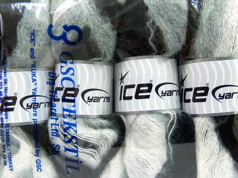 4x100gr. BERMUDA MOHAIR Siyah, Beyaz, Gri Akrilik, Tiftik Kışlık, Tiftik