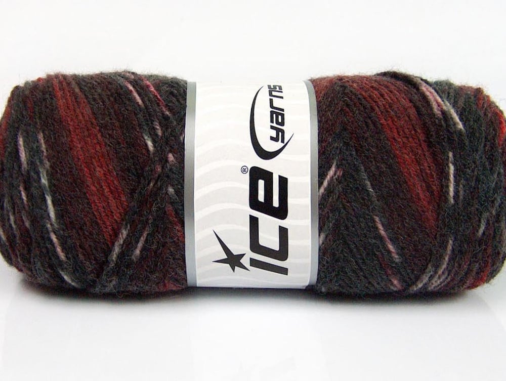 4x100gr. BONITO ETHNIC Bordo, Maron, Gri Tonları Akrilik, Yün Kışlık, Yün, Batik Desenli