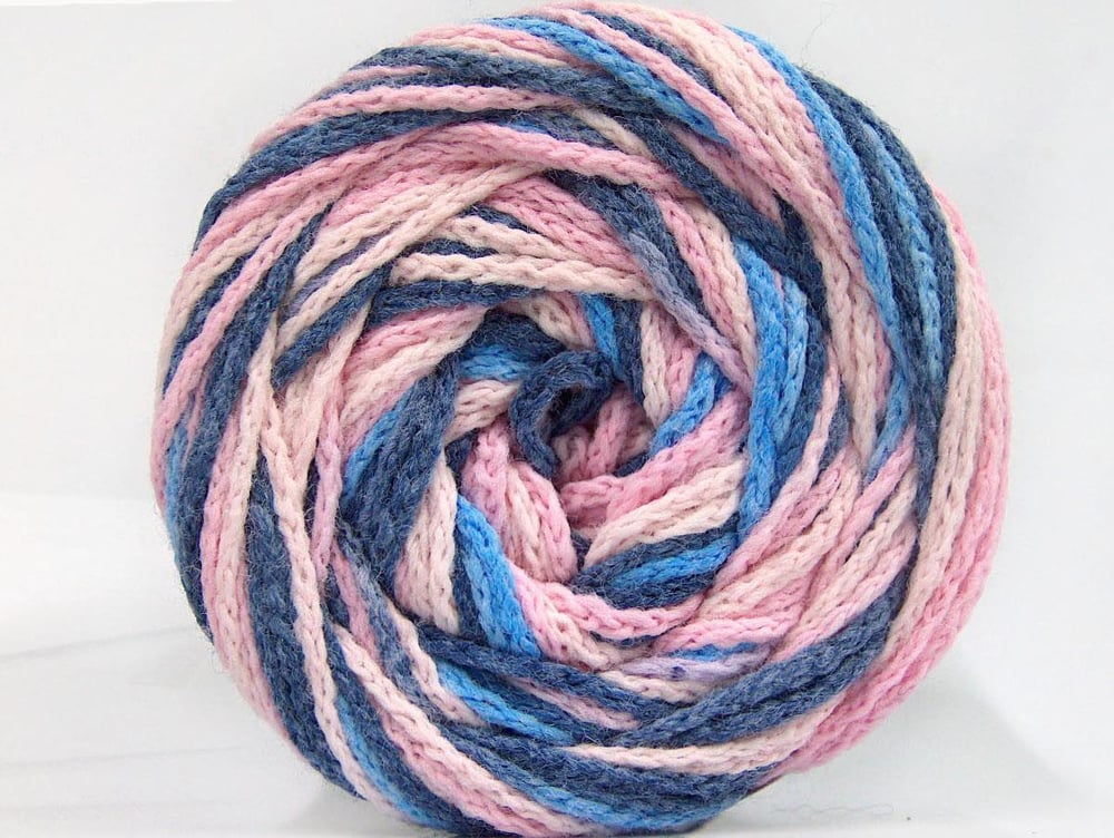 2x150gr. CAKES AIR Pembe tonları, Mavi Tonları Akrilik Yazlık İplikler, Düz iplikler, Batik Desenli, Kalın, Zincir
