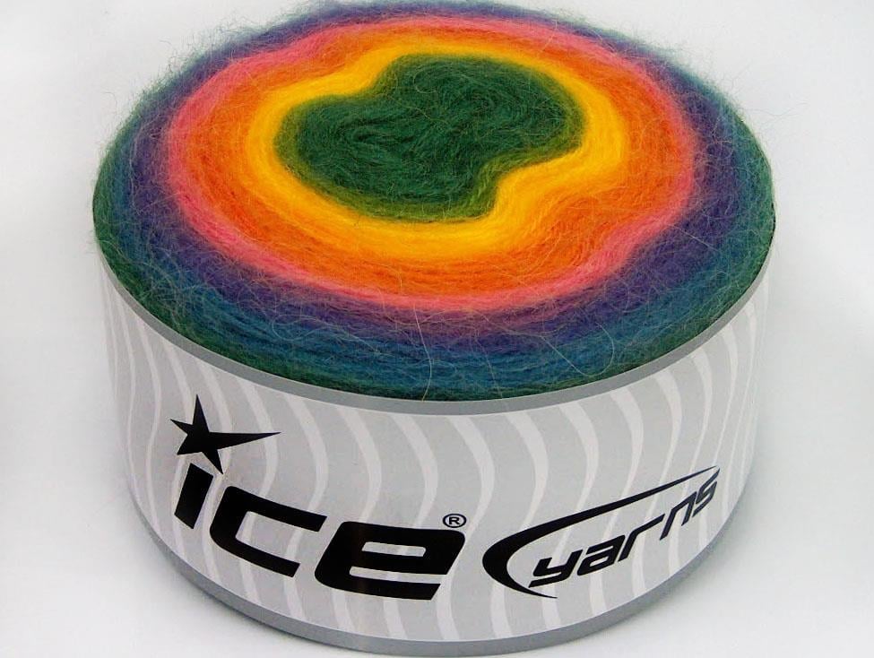 2x200gr. CAKES ANGORA Gökkuşağı Angora, Yün, Akrilik Kışlık, Angora, Yün, Batik Desenli