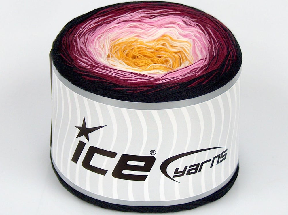 250 gr ICE YARNS CAKES COTTON FINE (50% Cotton) Yarn Gold White Pink Burgundy Black