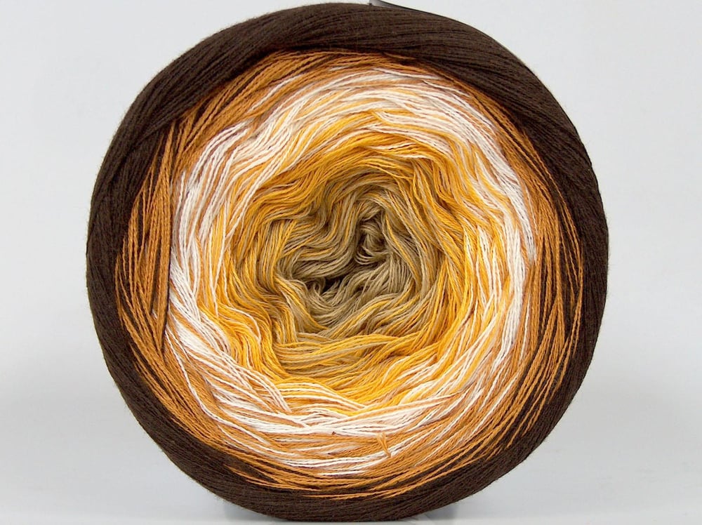 250 gr ICE YARNS CAKES COTTON FINE (50% Cotton) Yarn Light Camel Yellow White Brown Shades