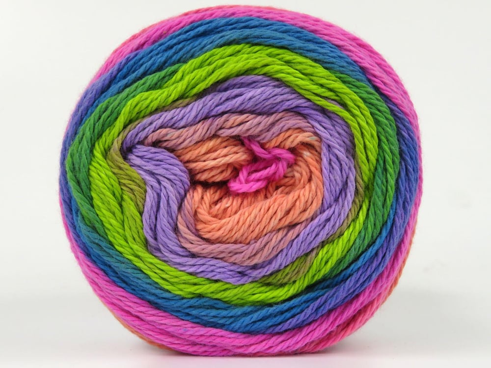 3x100gr. CAKES COTTON ROYAL Gökkuşağı Pamuk Bebe, Yazlık İplikler, Pamuk, Batik Desenli, %100 Pamuk, Makina Yıkama