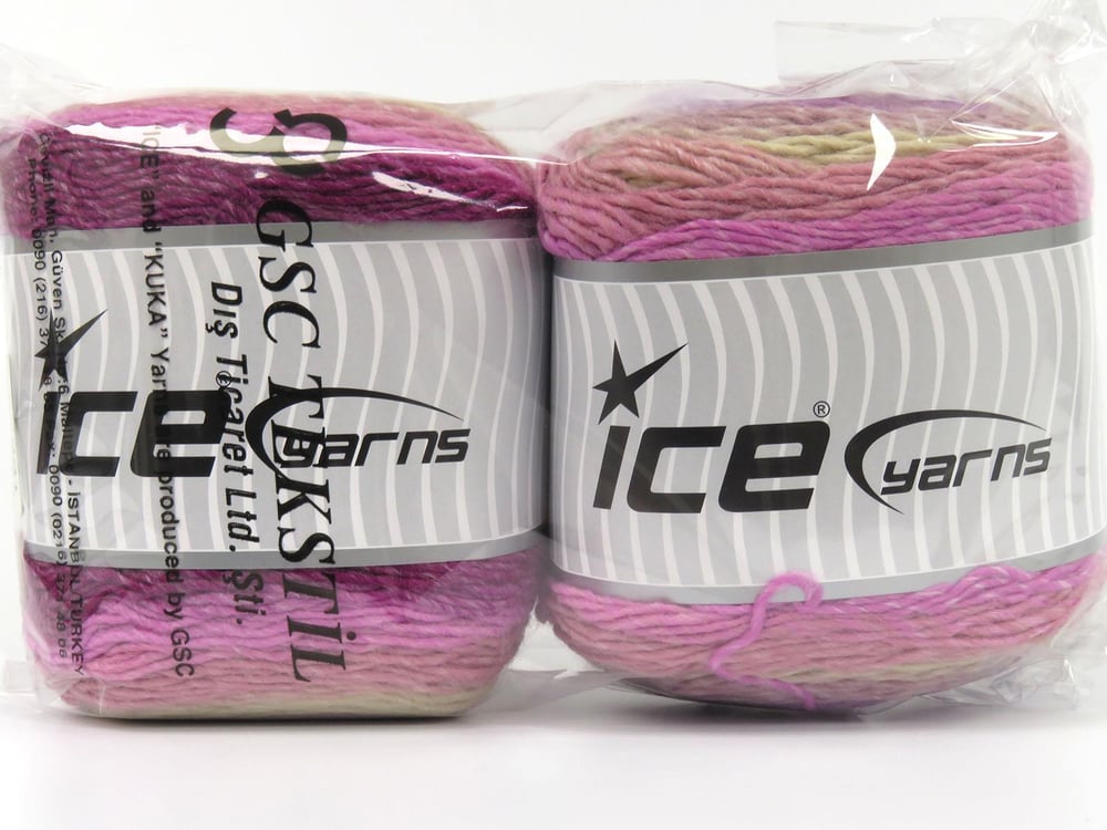 2x150gr. CAKES GALAXY Krem, Leylak Tonları, Pembe tonları Premium Akrilik Kışlık, Düz iplikler, Batik Desenli, 100% Akrilik , Akrilik