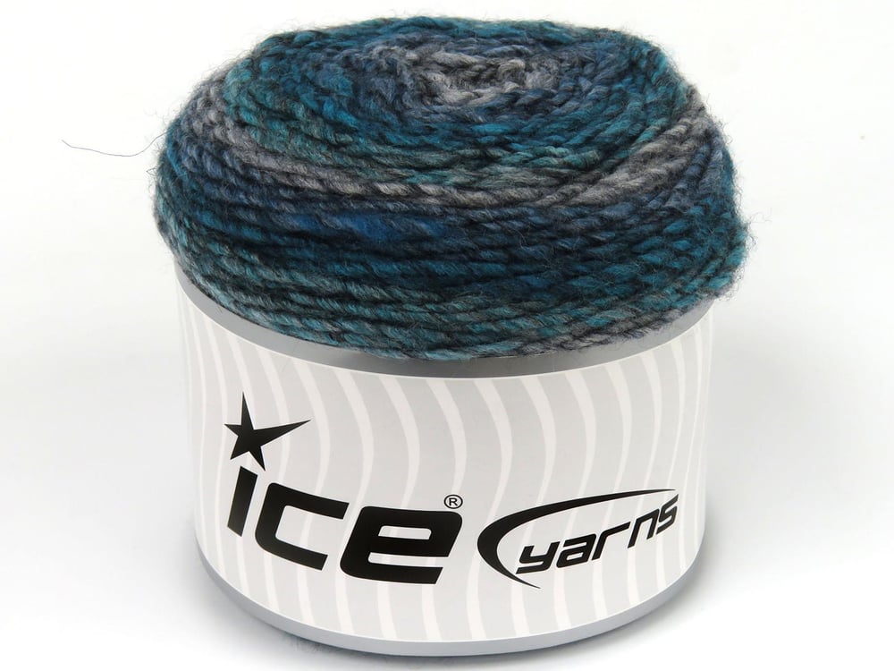 3x100gr. CAKES MELANGE Gri Tonları, Turkuaz Tonları Yün, Akrilik Kışlık, Yün, Düz iplikler, Batik Desenli, Akrilik