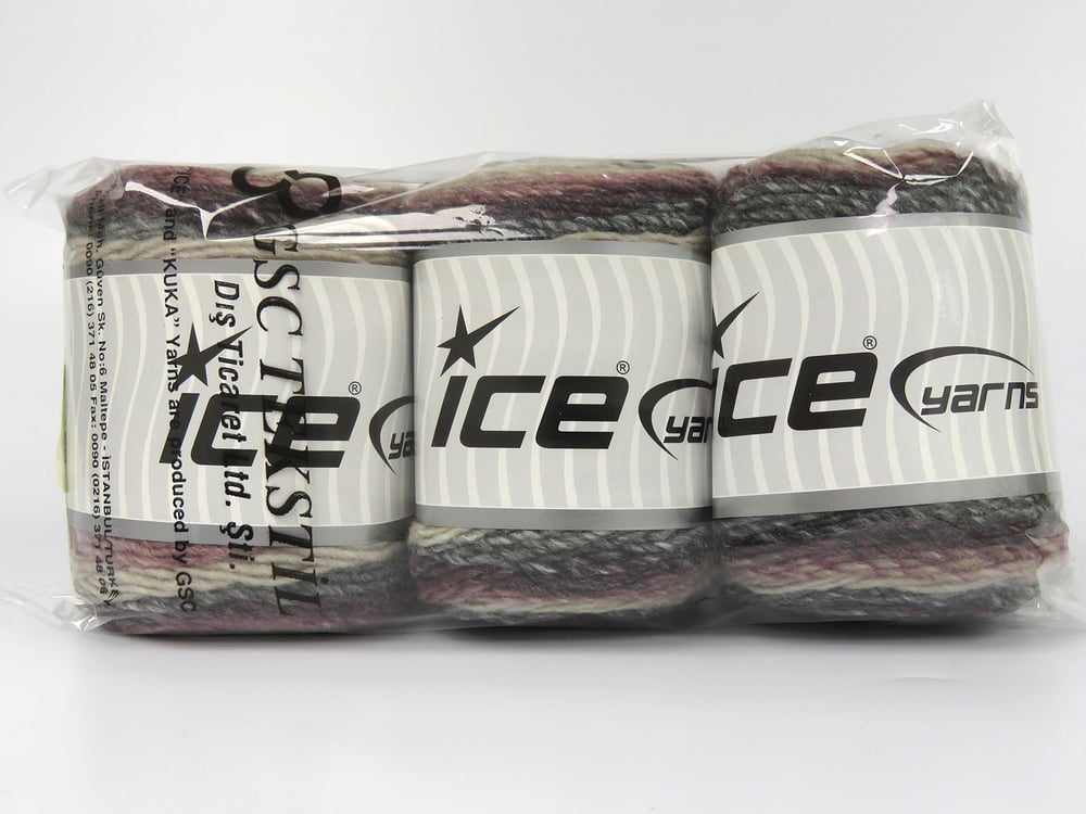 3x100gr. CAKES MELANGE Pembe, Krem, Maron, Gri Tonları Yün, Akrilik Kışlık, Yün, Düz iplikler, Batik Desenli, Akrilik