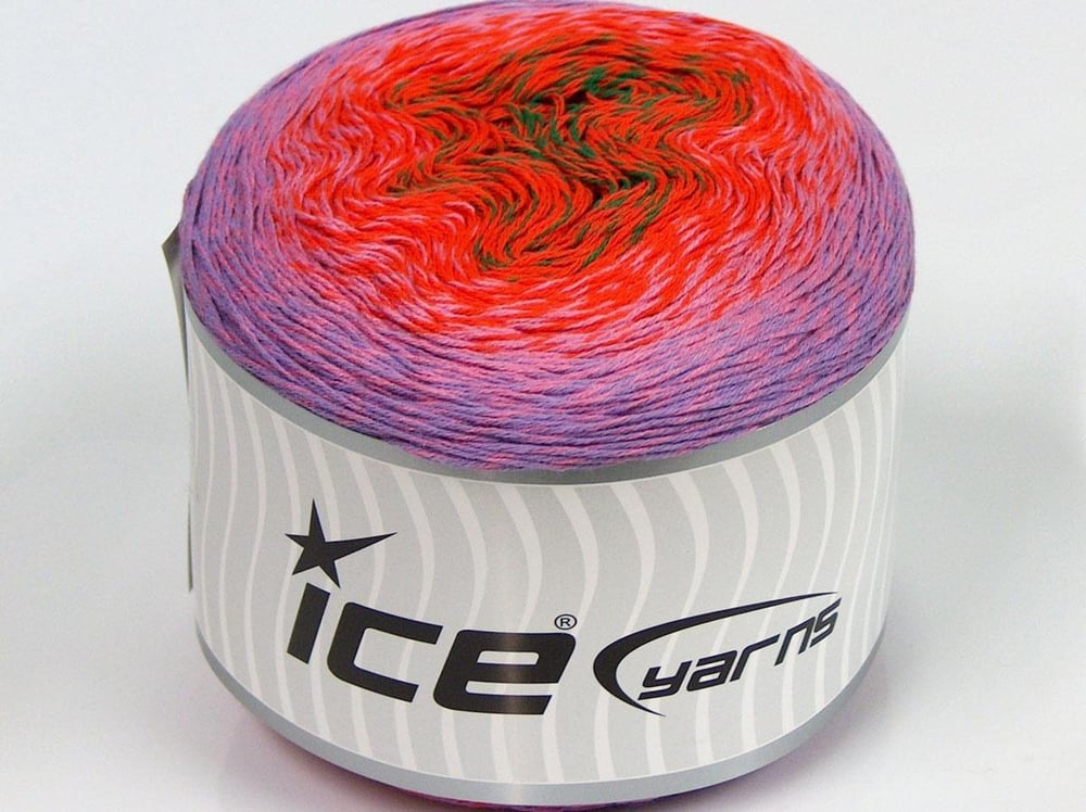 1x250gr. CAKES PUZZLE Yeşil, Leylak, Turuncu, Açık Pembe Organik Pamuk Yazlık İplikler, Organik Pamuk, Pamuk, Batik Desenli