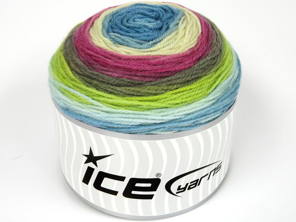 2x150gr. CAKES WOOL DK Kahverengi, Yeşil, Fuşya, Bej, Turkuaz Tonları Yün, Premium Akrilik Kışlık, Yün, Batik Desenli