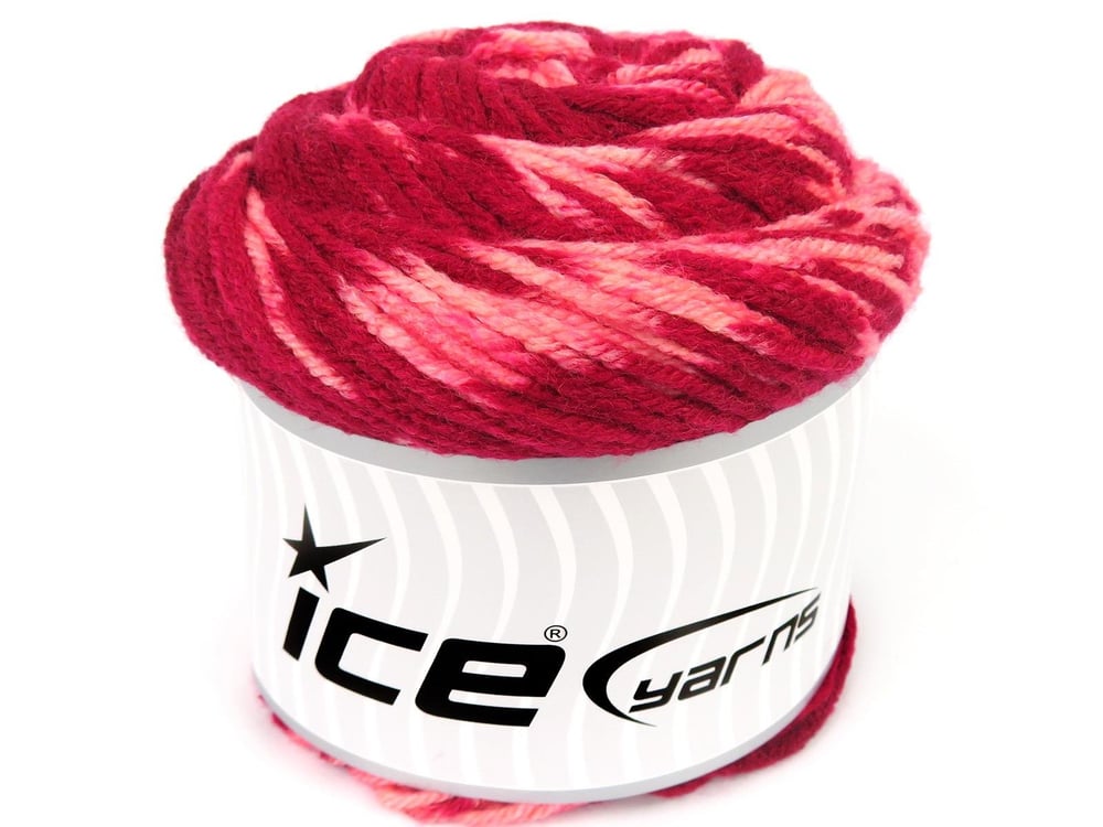 2x150gr. CAKES WOOL DESIGN Pembe, Koyu kırmızı Yün, Akrilik Kışlık, Yün, Batik Desenli, Worsted, Akrilik