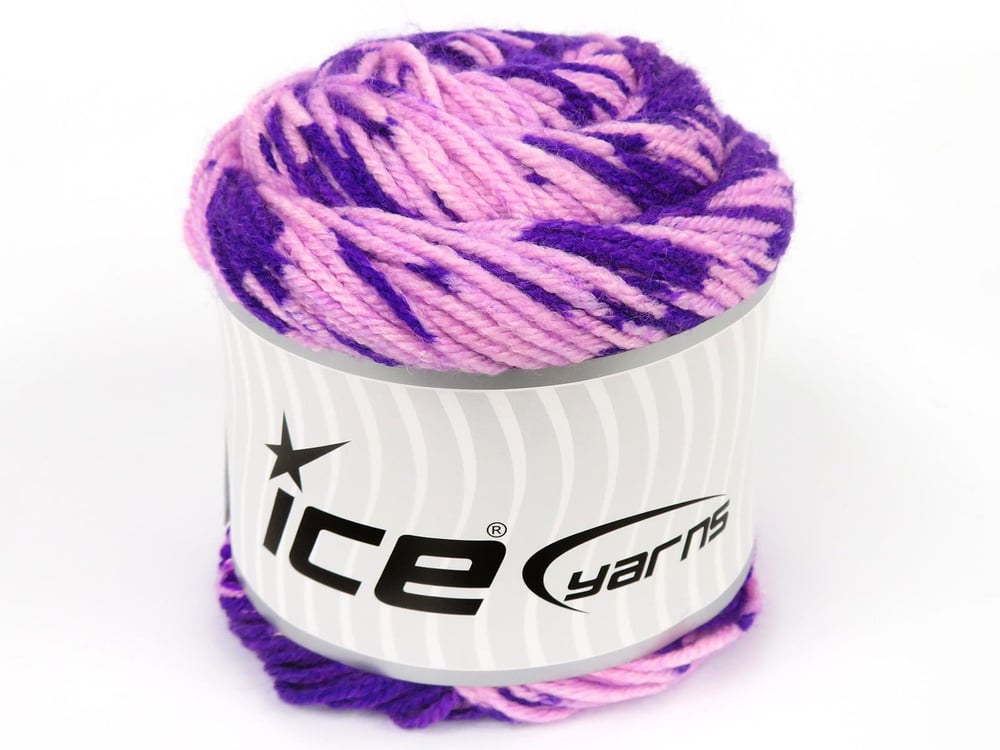 2x150gr. CAKES WOOL DESIGN Mor, Açık Pembe Yün, Akrilik Kışlık, Yün, Batik Desenli, Worsted, Akrilik
