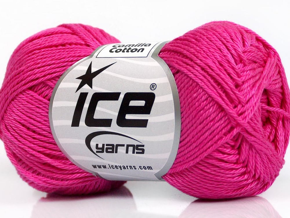 Lot of 6 Skeins Ice Yarns CAMILLA COTTON (100% Mercerized Cotton) Yarn Fuchsia