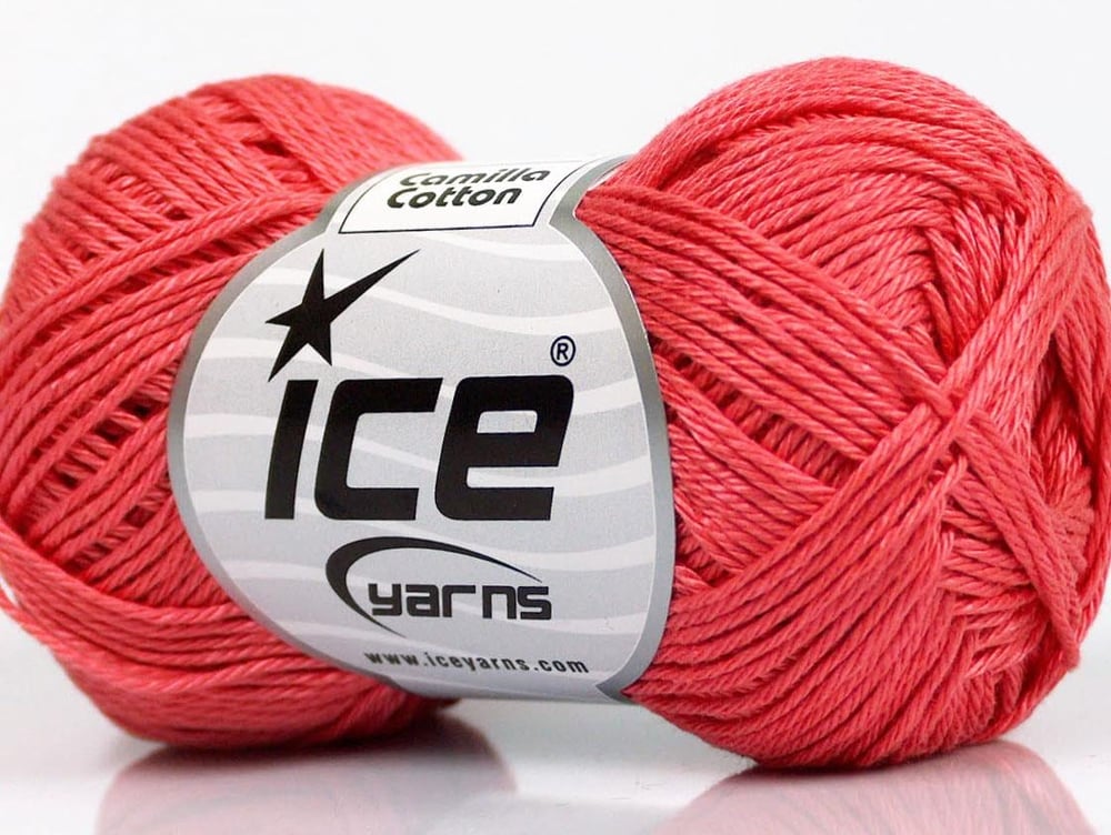 Lot of 6 Skeins Ice Yarns CAMILLA COTTON (100% Mercerized Cotton) Yarn Salmon