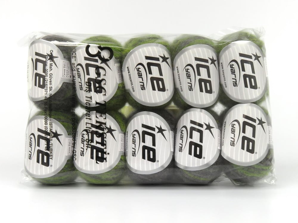 10x30gr. CARESS BABY ALPACA COLOR Yeşil Tonları, Gri Tonları Elastan, Bebe Alpaka, Ekstra İnce Merino Yünü Lüks, Alpaka, Merinos, Kışlık, Çok İnce, Batik Desenli, Elastan