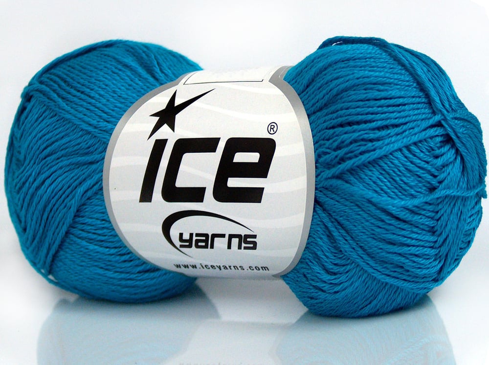 6x50gr. CECILIA COTTON Turkuaz Merserize Pamuk Yazlık İplikler, Pamuk, %100 Pamuk