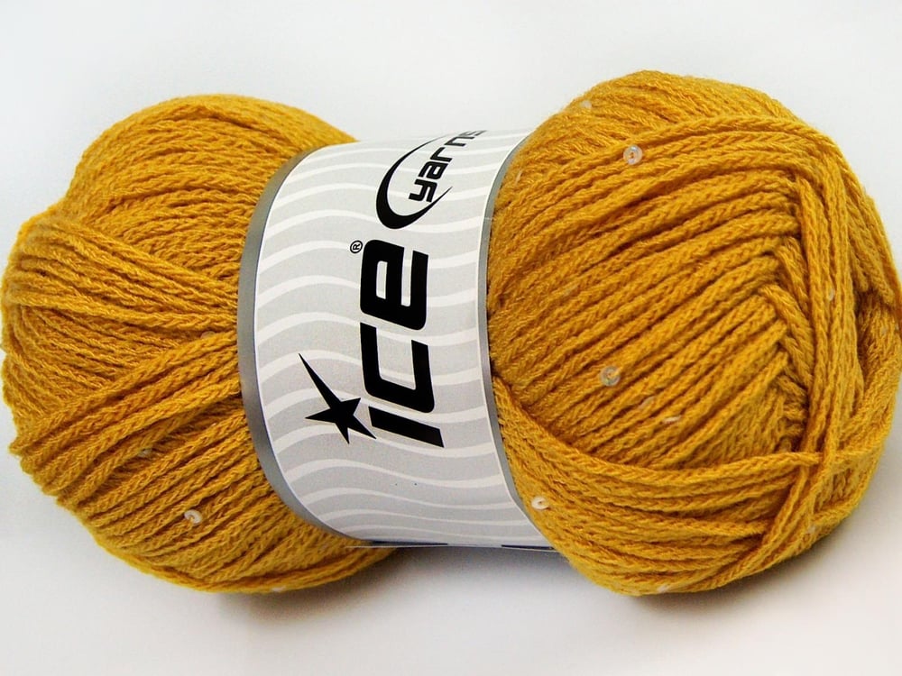 4x100gr. CHAIN PAILLETTE Altın Akrilik Boncuklu Pullu, Worsted