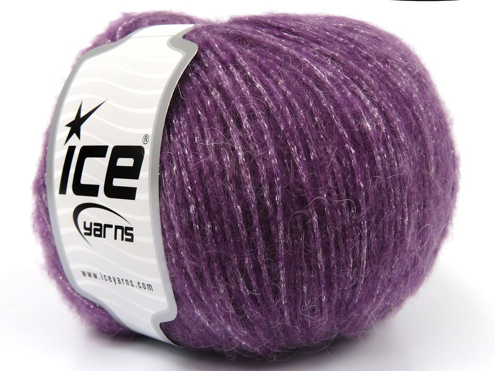 6x50gr. CHARM Mor Tiftik, Metalik Simli, Akrilik Metalik Simli, Lüks, Kışlık, Yün, Tiftik, Akrilik