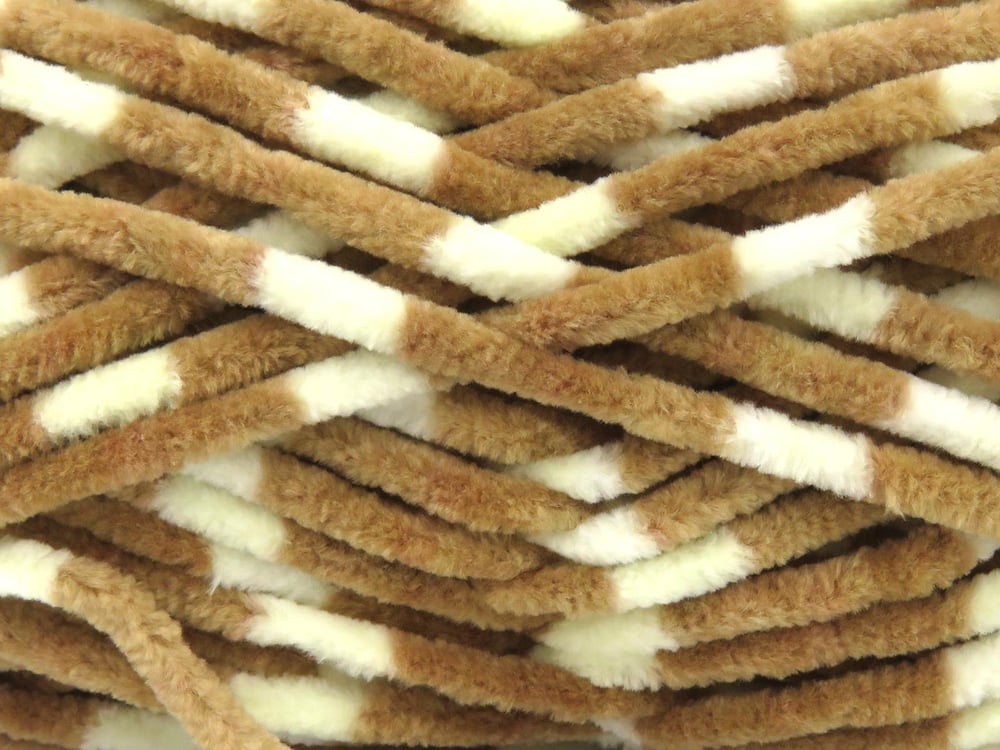 4x100gr. CHENILLE BABY COLORS Krem, Kahverengi Tonları Mikro Fiber Kışlık, Bebe, Şönil, Batik Desenli, Worsted