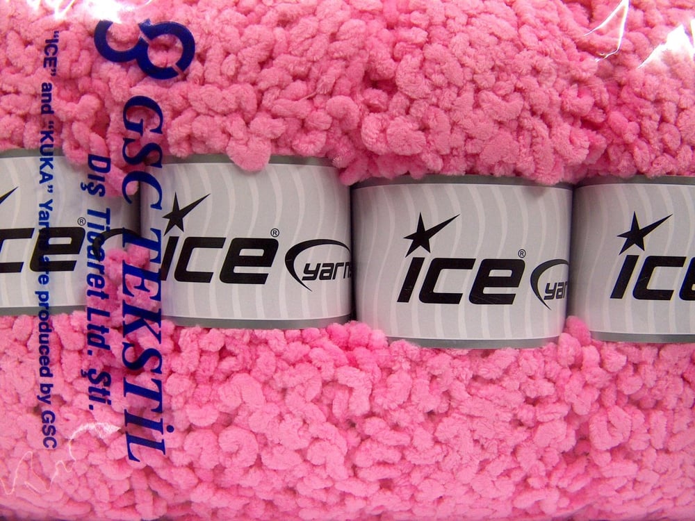 4x100gr. CHENILLE BOUCLERON Pembe Mikro Fiber Kışlık, Bebe, Şönil, Çok Kalın