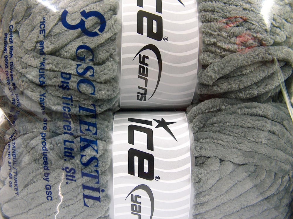 2x200gr. CHENILLE SUPERBULKY Gri Mikro Fiber Kışlık, Bebe, Şönil, Çok Kalın