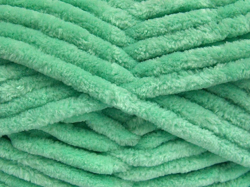 2x200gr. CHENILLE SUPERBULKY Açık Yeşil Mikro Fiber Kışlık, Bebe, Şönil, Çok Kalın