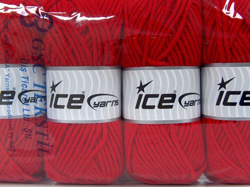 4x100gr. CLASSIC WOOL BULKY Kırmızı Yün, Akrilik Kışlık, Yün, Düz iplikler, Kalın