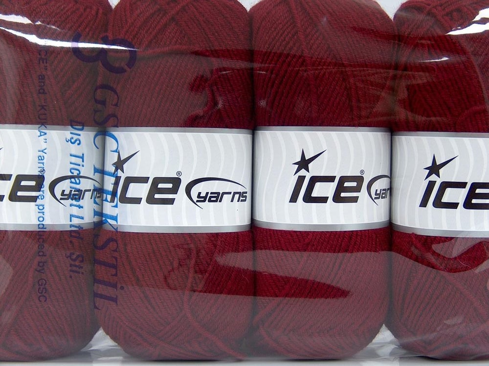 4x100gr. CLASSIC WOOL LIGHT Bordo Yün, Akrilik Kışlık, Yün, Düz iplikler