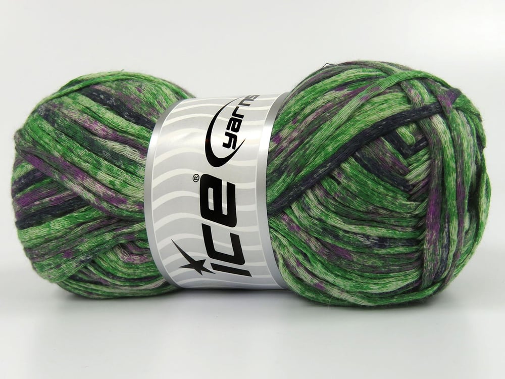 4x100gr. COTTON SPLASH Mor, Gri, Yeşil Tonları Pamuk Yazlık İplikler, Pamuk, %100 Pamuk, Worsted