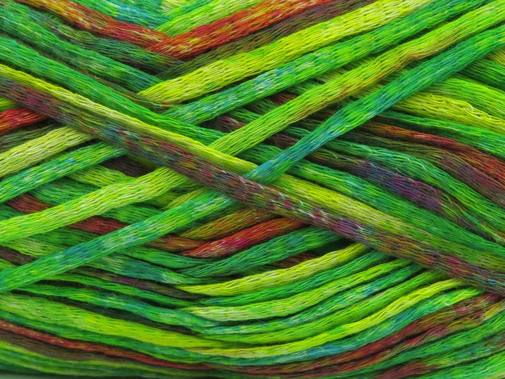 4x100gr. COTTON SPLASH Sarı, Yeşil Tonları, Bakır Pamuk Yazlık İplikler, Pamuk, %100 Pamuk, Worsted