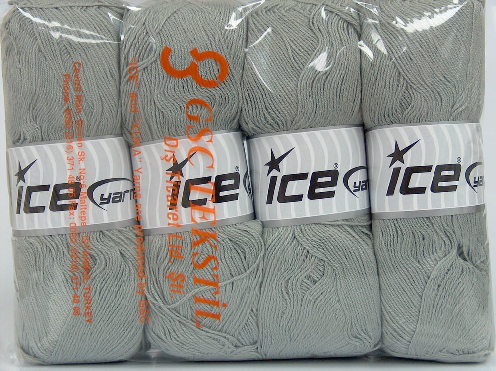 4x100gr. COTTONAC FINE Gri Pamuk, Akrilik Yazlık İplikler, Pamuk