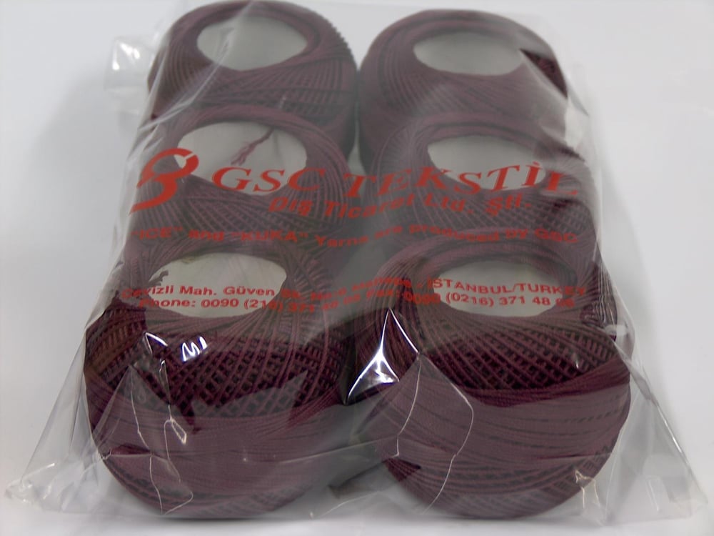 6x50gr. CRAFTY Koyu Bordo Akrilik Yazlık İplikler, Tığ İşi, 100% Akrilik
