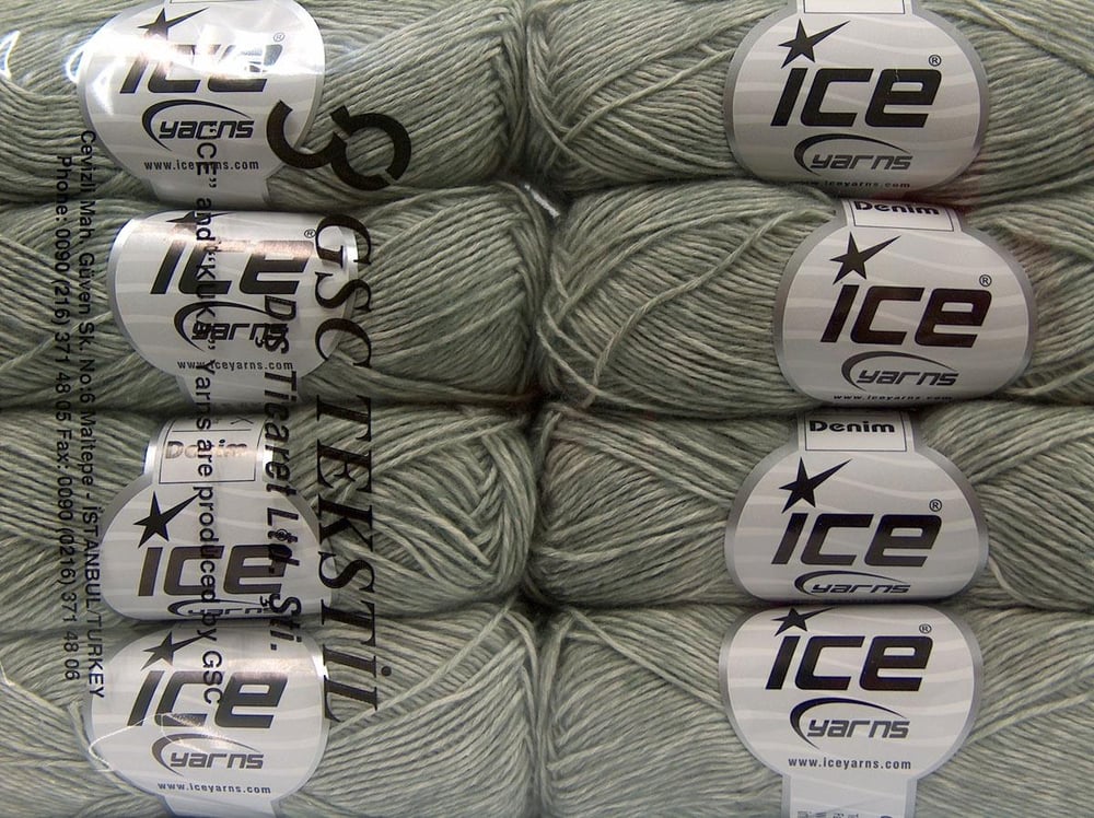 8x50gr. DENIM Açık Gri Akrilik, Pamuk Yazlık İplikler, Pamuk