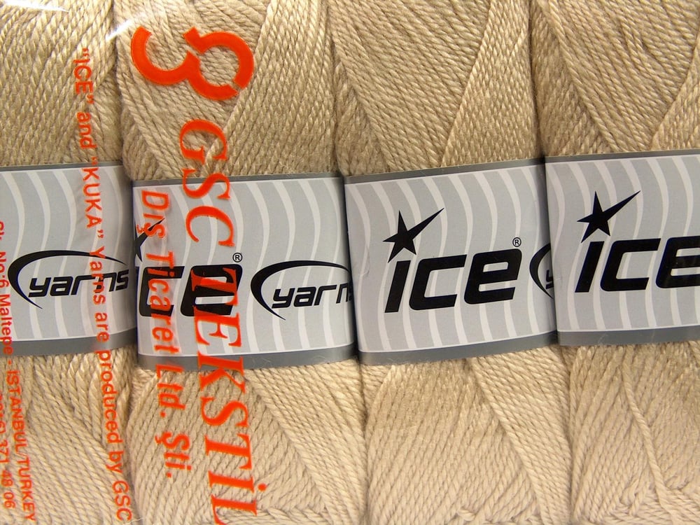 4x100gr. DORA Bej Akrilik Kışlık, Düz iplikler, 100% Akrilik