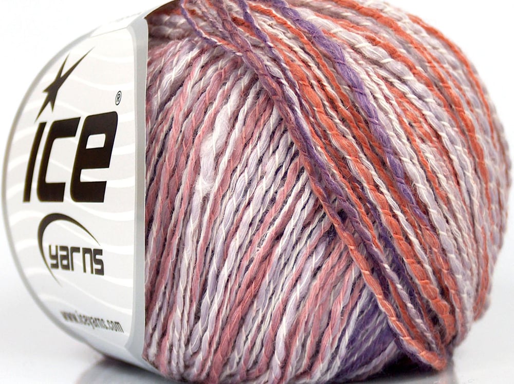 4x50gr. ELEGANT Pembe, Turuncu, Mor Tonları Keten, Bambu, Pamuk Lüks, Merinos, Kışlık, Yazlık İplikler, Pamuk, Keten, Bambu, Batik Desenli