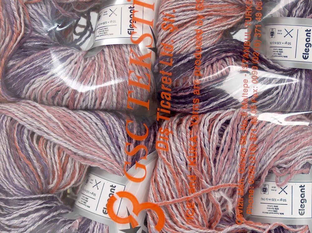 4x50gr. ELEGANT Pembe, Turuncu, Mor Tonları Keten, Bambu, Pamuk Lüks, Merinos, Kışlık, Yazlık İplikler, Pamuk, Keten, Bambu, Batik Desenli